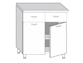 2.80.22 Шкаф-стол на 800мм с 2-я ящиками и 2-мя дверцами в Юрюзани - yuryuzan.mebel74.com | фото
