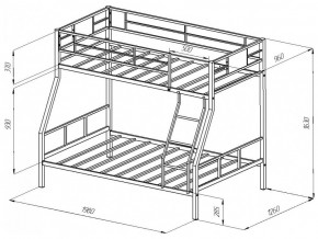 Двухъярусная кровать Гранада 1 Черная в Юрюзани - yuryuzan.mebel74.com | фото 2