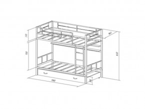 Двухъярусная кровать Севилья 2 ПЯ Черная в Юрюзани - yuryuzan.mebel74.com | фото 2