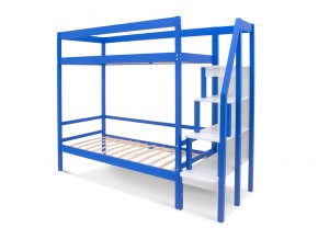 Двухъярусная кровать Svogen с бортиком синий в Юрюзани - yuryuzan.mebel74.com | фото 2