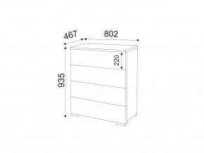 Комод 4 ящика Осло М05 ручка брусок Белый в Юрюзани - yuryuzan.mebel74.com | фото 2