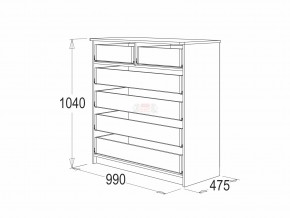 Комод 6 фант венге-млечный дуб в Юрюзани - yuryuzan.mebel74.com | фото 3