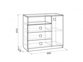 Комод Форсаж дуб крафт золотой/белый в Юрюзани - yuryuzan.mebel74.com | фото 2