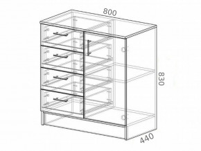 Комод К800-1Д ЛДСП белый в Юрюзани - yuryuzan.mebel74.com | фото 2