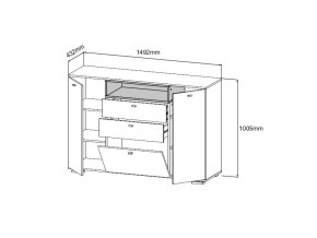 Комод Ланс К303 белый/дуб бунратти в Юрюзани - yuryuzan.mebel74.com | фото 2