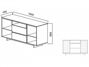 Комодино Moderno-1400 Ф1 в Юрюзани - yuryuzan.mebel74.com | фото 2