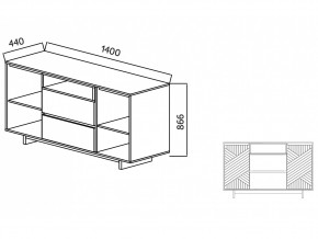 Комодино Moderno-1400 Ф3 в Юрюзани - yuryuzan.mebel74.com | фото 4