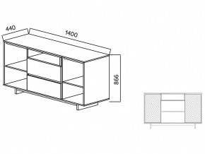 Комодино Moderno-1400 Ф4 в Юрюзани - yuryuzan.mebel74.com | фото 4