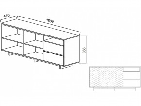 Комодино Moderno-1800 В-1 Ф1 в Юрюзани - yuryuzan.mebel74.com | фото 2