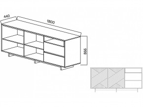 Комодино Moderno-1800 В-1 Ф3 в Юрюзани - yuryuzan.mebel74.com | фото 5