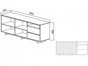 Комодино Moderno-1800 В-1 Ф5 в Юрюзани - yuryuzan.mebel74.com | фото 4