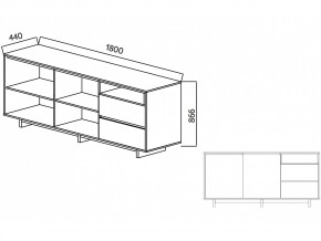 Комодино Moderno-1800 В-1 Ф6 в Юрюзани - yuryuzan.mebel74.com | фото 4