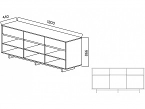 Комодино Moderno-1800 В-2 Ф6 в Юрюзани - yuryuzan.mebel74.com | фото 5