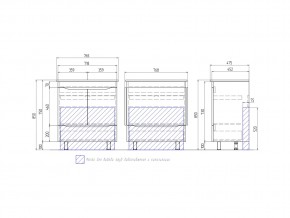 Комплект мебели в ванную Grani 750 дуб сонома напольный в Юрюзани - yuryuzan.mebel74.com | фото 3