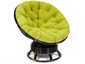 Кресло-качалка Papasan w 23/01 B с подушкой Antique brown, флок Олива в Юрюзани - yuryuzan.mebel74.com | фото