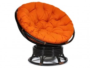 Кресло-качалка Papasan w 23/01 B с подушкой Antique brown, ткань Оранжевый в Юрюзани - yuryuzan.mebel74.com | фото