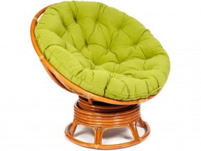 Кресло-качалка Papasan w 23/01 B с подушкой Cognac, флок Олива в Юрюзани - yuryuzan.mebel74.com | фото