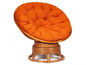 Кресло-качалка Papasan w 23/01 B с подушкой Cognac, ткань Оранжевый в Юрюзани - yuryuzan.mebel74.com | фото 1