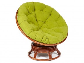 Кресло-качалка Papasan w 23/01 B с подушкой Pecan, флок Олива в Юрюзани - yuryuzan.mebel74.com | фото