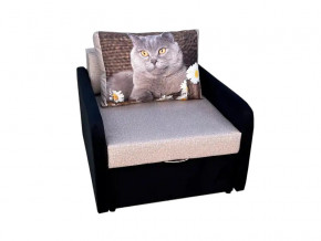 Кресло кровать Канзасик с подлокотниками кот с ромашками-2 в Юрюзани - yuryuzan.mebel74.com | фото