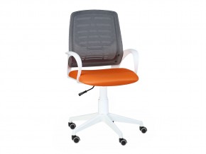 Кресло оператора Ирис white стандарт черный/оранжевый в Юрюзани - yuryuzan.mebel74.com | фото
