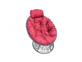 Кресло Папасан мини с ротангом красная подушка в Юрюзани - yuryuzan.mebel74.com | фото
