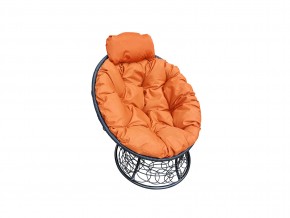 Кресло Папасан мини с ротангом оранжевая подушка в Юрюзани - yuryuzan.mebel74.com | фото