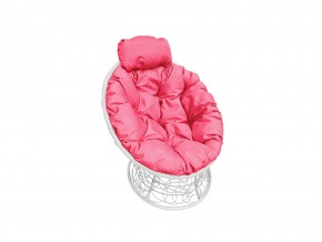 Кресло Папасан мини с ротангом розовая подушка в Юрюзани - yuryuzan.mebel74.com | фото