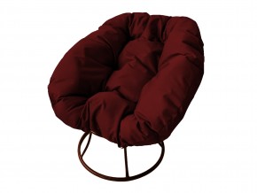 Кресло Пончик без ротанга бордовая подушка в Юрюзани - yuryuzan.mebel74.com | фото