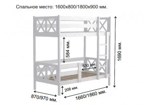 Кровать 2-х ярусная Аист-2 Классика белый 1600х800 мм в Юрюзани - yuryuzan.mebel74.com | фото 2