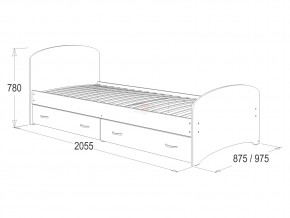 Кровать-6 одинарная с 2-мя ящиками 800*2000 венге в Юрюзани - yuryuzan.mebel74.com | фото 2