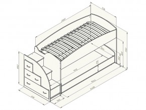 Кровать чердак Дюймовочка 4/2 Оранжевый в Юрюзани - yuryuzan.mebel74.com | фото 3