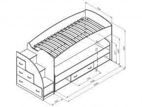 Кровать чердак Дюймовочка 4/3 Оранжевый в Юрюзани - yuryuzan.mebel74.com | фото 2