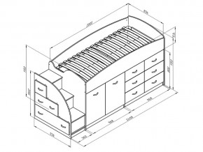 Кровать чердак Дюймовочка 4 Розовый в Юрюзани - yuryuzan.mebel74.com | фото 2