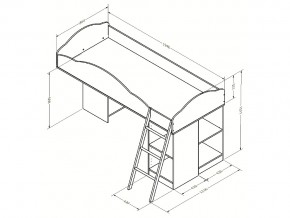 Кровать чердак Дюймовочка 5.1 Розовый в Юрюзани - yuryuzan.mebel74.com | фото 2