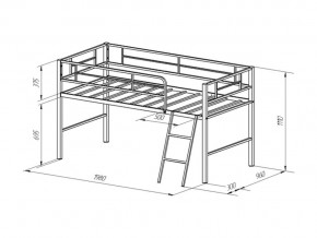 Кровать чердак Севилья Мини Серый в Юрюзани - yuryuzan.mebel74.com | фото 2