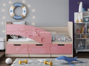 Кровать Дельфин-6 МДФ 1600 Розовый металлик в Юрюзани - yuryuzan.mebel74.com | фото 1