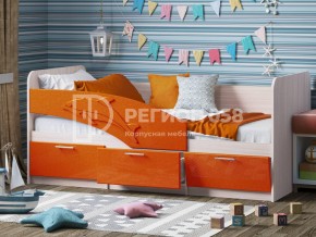 Кровать Дельфин МДФ 1600 Апельсин металлик в Юрюзани - yuryuzan.mebel74.com | фото