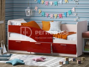 Кровать Дельфин МДФ 1600 Красный металлик в Юрюзани - yuryuzan.mebel74.com | фото 1