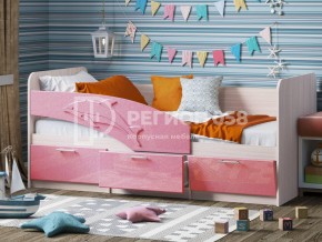 Кровать Дельфин МДФ 1600 Розовый металлик в Юрюзани - yuryuzan.mebel74.com | фото 1