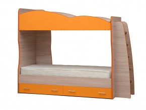 Кровать детская двухъярусная Юниор 1.1 оранжевая в Юрюзани - yuryuzan.mebel74.com | фото