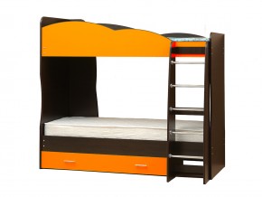 Кровать детская двухъярусная Юниор 2.1 оранжевая в Юрюзани - yuryuzan.mebel74.com | фото