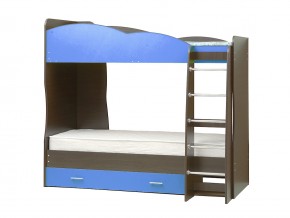 Кровать детская двухъярусная Юниор 2.1 синяя в Юрюзани - yuryuzan.mebel74.com | фото 1