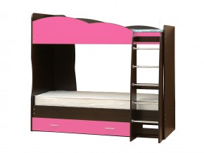 Кровать детская двухъярусная Юниор 2.1 ярко-розовый в Юрюзани - yuryuzan.mebel74.com | фото