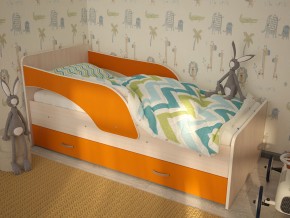 Кровать детская Максимка млечный дуб-оранж в Юрюзани - yuryuzan.mebel74.com | фото 1