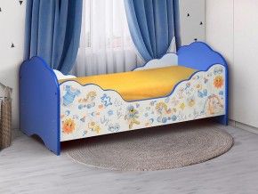Кровать детская с бортом Малышка №3 700*1400 синяя в Юрюзани - yuryuzan.mebel74.com | фото 1