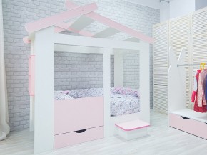 Кровать детская Теремок без ящика розовая в Юрюзани - yuryuzan.mebel74.com | фото 2