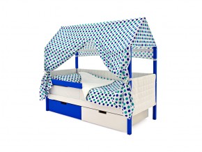 Кровать-домик мягкий Svogen с ящиками и бортиком сине-белый в Юрюзани - yuryuzan.mebel74.com | фото 3