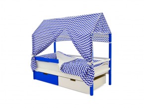 Кровать-домик Svogen с ящиками и бортиком сине-белый в Юрюзани - yuryuzan.mebel74.com | фото 4