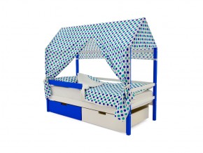 Кровать-домик Svogen с ящиками и бортиком сине-белый в Юрюзани - yuryuzan.mebel74.com | фото 5